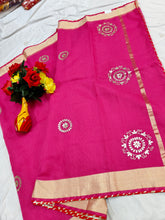 Load image into Gallery viewer, Traditional Rajasthani Kota Doria Saree with Zari Border