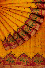 Load image into Gallery viewer, Pure Cotton Gathchola Saree In Elephant Print