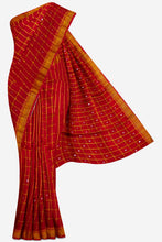 Load image into Gallery viewer, PURE COTTON SAREE IN MIRROR WORK