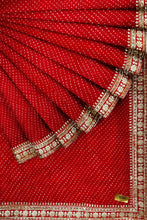 Load image into Gallery viewer, Elegant Georgette Saree with Intricate Gota Patti Lace Border