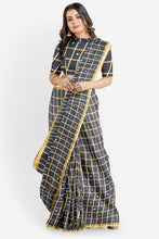 Load image into Gallery viewer, PURE COTTON SAREE IN MIRROR WORK BLACK COLOUR