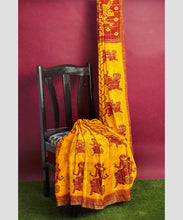 Load image into Gallery viewer, Pure Cotton Gathchola Saree With Gujari Prints
