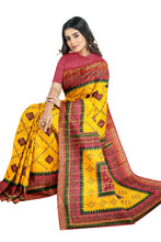 Load image into Gallery viewer, Traditional Print Saree In Cotton Gathchola Fabric
