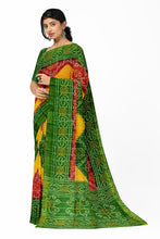 Load image into Gallery viewer, Pure Cotton Bandhej Saree With Green Border
