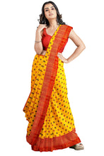 Load image into Gallery viewer, Cotton Yellow Saree With Multidots
