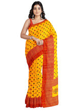 Load image into Gallery viewer, Cotton Yellow Saree With Multidots
