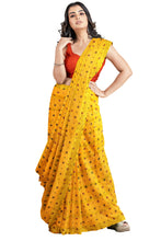 Load image into Gallery viewer, Yellow Saree With Multidots In Cotton Gathchola
