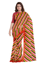 Load image into Gallery viewer, Pure Cotton Gathchola Saree With Multicolor Lehariya Print
