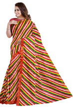 Load image into Gallery viewer, Pure Cotton Gathchola Saree With Multicolor Lehariya Print
