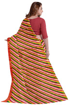 Load image into Gallery viewer, Pure Cotton Gathchola Saree With Multicolor Lehariya Print
