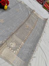 Load image into Gallery viewer, Soft Grey Zari Kota Saree for Subtle Statements

