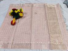 Load image into Gallery viewer, Peach Blush Zari Kota Saree for Modern Traditions

