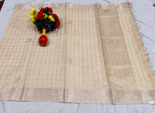 Load image into Gallery viewer, Elegant Zari Kota Cotton Saree in Cream
