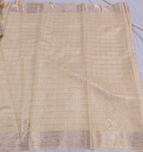 Load image into Gallery viewer, Elegant Zari Kota Cotton Saree in Cream
