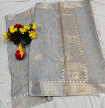 Load image into Gallery viewer, Soft Grey Zari Kota Saree for Subtle Statements

