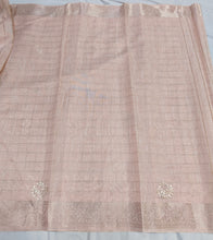 Load image into Gallery viewer, Peach Blush Zari Kota Saree for Modern Traditions
