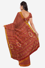 Load image into Gallery viewer, Pure Cotton Gathchola Saree with Lehariya &amp; Bandhej
