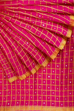 Load image into Gallery viewer, PURE COTTON SAREE IN MIRROR WORK PINK COLOUR

