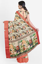 Load image into Gallery viewer, Classic Soft Silk Banarasi Border Saree for Festive Wear