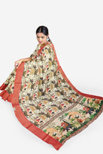 Load image into Gallery viewer, Classic Soft Silk Banarasi Border Saree for Festive Wear
