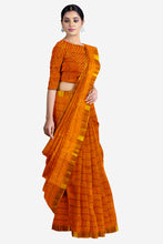 Load image into Gallery viewer, Pure Cotton Gathchola Saree With Yellow Lehariya
