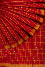 Load image into Gallery viewer, PURE COTTON SAREE IN MIRROR WORK
