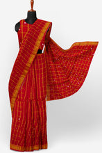 Load image into Gallery viewer, PURE COTTON SAREE IN MIRROR WORK
