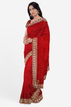 Load image into Gallery viewer, Elegant Georgette Saree with Intricate Gota Patti Lace Border
