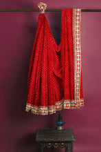 Load image into Gallery viewer, Elegant Georgette Saree with Intricate Gota Patti Lace Border

