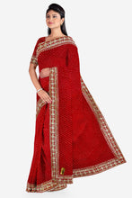 Load image into Gallery viewer, Elegant Georgette Saree with Intricate Gota Patti Lace Border
