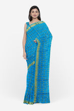 Load image into Gallery viewer, PURE COTTON SAREE WITH MIRROR WORK IN FIROZI COLOUR
