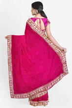 Load image into Gallery viewer, Elegant Georgette Saree with Intricate Gota Patti Lace Border
