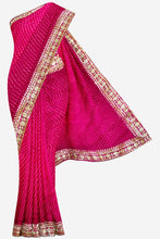 Load image into Gallery viewer, Elegant Georgette Saree with Intricate Gota Patti Lace Border
