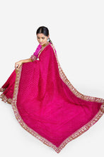 Load image into Gallery viewer, Elegant Georgette Saree with Intricate Gota Patti Lace Border
