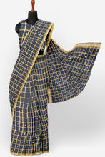 Load image into Gallery viewer, PURE COTTON SAREE IN MIRROR WORK BLACK COLOUR
