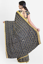 Load image into Gallery viewer, PURE COTTON SAREE IN MIRROR WORK BLACK COLOUR
