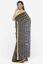 Load image into Gallery viewer, PURE COTTON SAREE IN MIRROR WORK BLACK COLOUR
