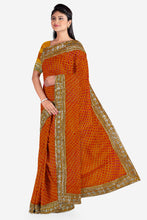 Load image into Gallery viewer, Elegant Georgette Saree with Intricate Gota Patti Lace Border
