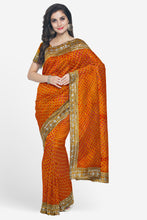 Load image into Gallery viewer, Elegant Georgette Saree with Intricate Gota Patti Lace Border
