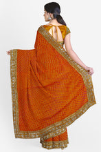 Load image into Gallery viewer, Elegant Georgette Saree with Intricate Gota Patti Lace Border
