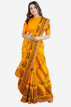 Load image into Gallery viewer, Pure Cotton Gathchola Saree In Yellow Colour Traditional Wear
