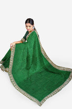 Load image into Gallery viewer, RAJASTHANI MOTHDA LEHARIYA GEORGETTE SAREE
